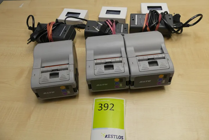 3x Sato Mobiler Etiketten-/Bondrucker mit Akkus und Ladegerät